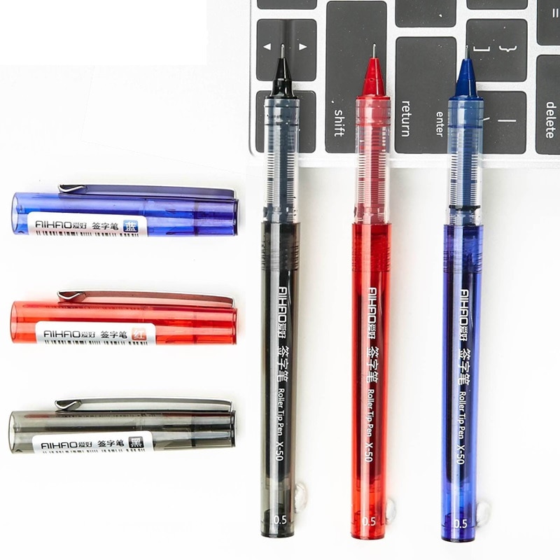 3pcs Transparent Roller Ball Tip Pen 0.5mm Ballpoint Pens for Writing Signature Stationery Office Tools School Supplies A6657