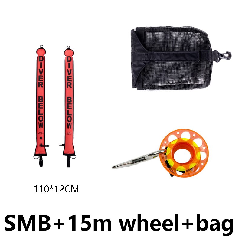 Buceo smb sumergible como rollo secreto combinación paquete equipo neto de la bolsa portátil de SMB buceo bolsa