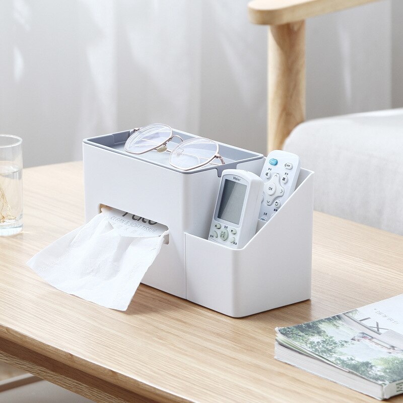 Plastic Tissue Box Roll Paper Storage Box with Storage Box Tissue Dispenser Organizer Container Towel Napkin Tissue Holder