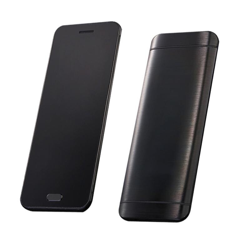 Original Ulcool V26 Touch Display Metal Body Bluetooth 2.0 Dialer Dual Sim Credit Card Mobile Cell Phone+case+screen Protector: add 2G TF card / black