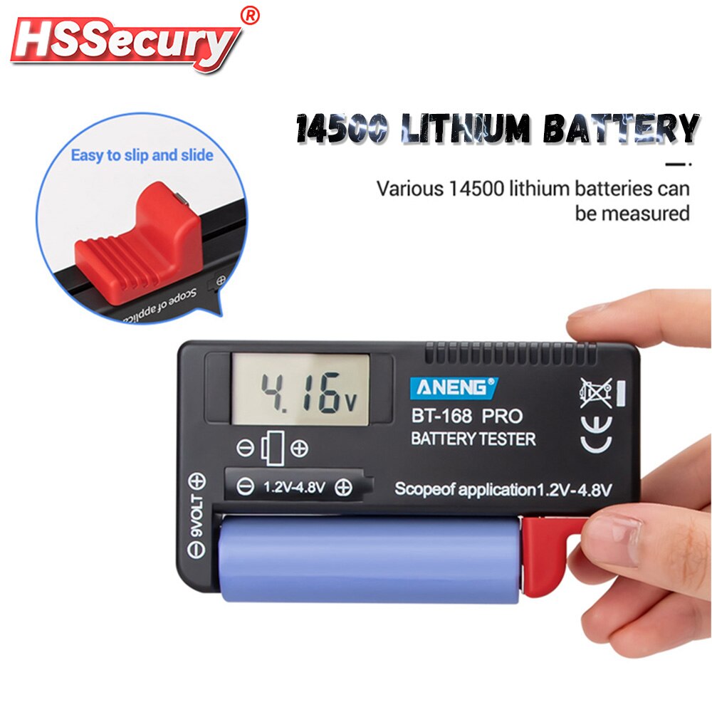 BT-168D Digital Battery Tester Universal Capacity Tester AA/AAA/9V/1.5V Button Cell Battery Colour Coded Meter Indicate Checker