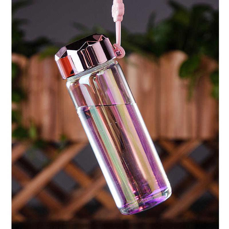 380ml Nano mirror glass Can put microwave-proof glass Student child milk cup Coffee Tea Milk Travel Mug Thermo Bottle