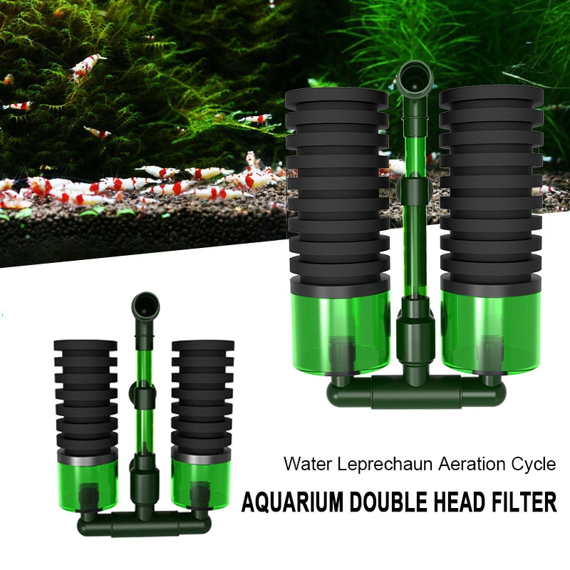 Biochemische Spons Filter Dubbele Hoofd Sponzen Praktische Foam Filter Aquarium Spons Filter QS-100A QS-200A Aquarium Apparatuur