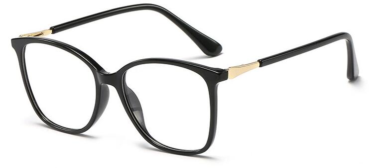 Pearl white Glasses Frame Men Women Oculos De Grau Vintage Clear Lens Eyeglasses Reading Myopia Glasses Cat Eye Big Eyewear: C1 bright black