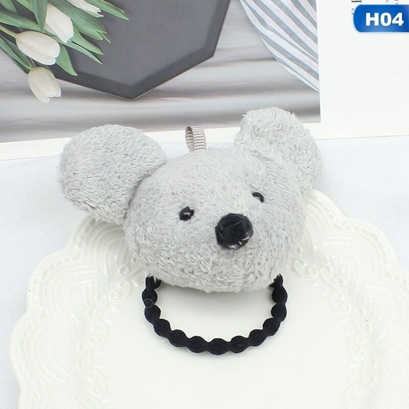 Coletero grande de dibujos animados en 3D para mujer y niña, juguete de felpa de animales, junta de bambú, banda de goma, soporte decorativo para fotos: HDR5570H04