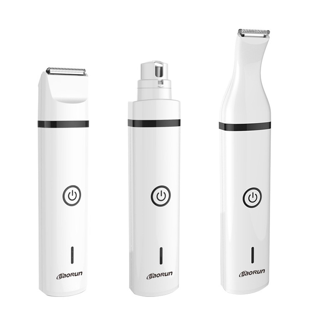 Wiederaufladbare Baorun 3 in 1 Hundesalon Maschine Katze Hund Haar Trimmer USB Haustiere Schermaschinen Nagel Schleifen Mit Haar Trimmer