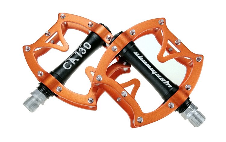 neue Mountainbike Pedal Leichte Aluminium Legierung Lager Pedale für BMX Straße MTB Fahrrad Pedale: orange