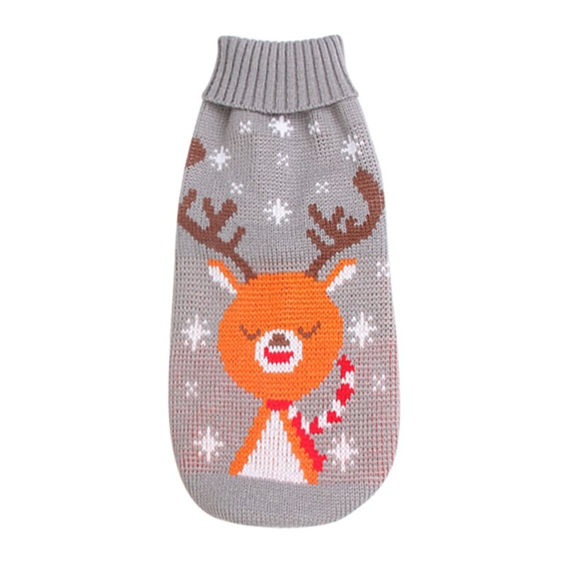 Chandail de noël tricoté pour chiens | Hiver, dessin animé renne Chihuahua, vêtements d'animaux pour petits chiens moyens, ensemble de vêtements pour animaux de compagnie: Gris / XS