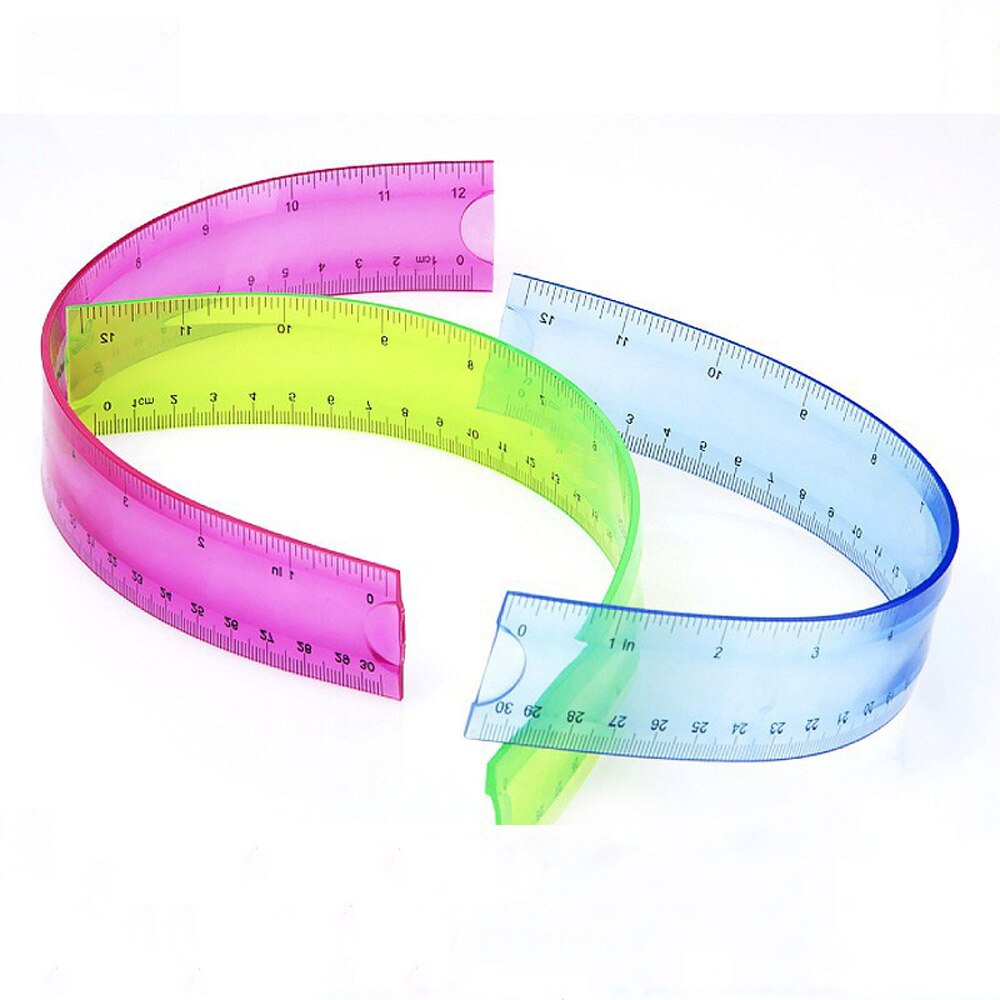 30cm Kawaii Plastic Flexible Ruler School Measuring Tool Drawing Template Promotional Ruler Korean School Supplies Stationery: Default Title