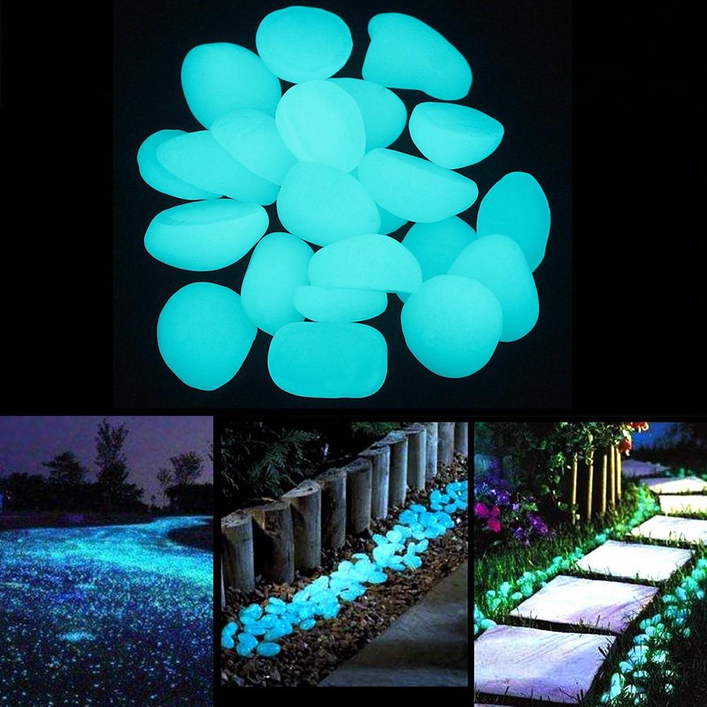 200 stuks /100 stuks glow in the dark tuinkiezels glow stenen rotsen voor looppaden tuinpad patio gazon tuin tuindecoratie 30e