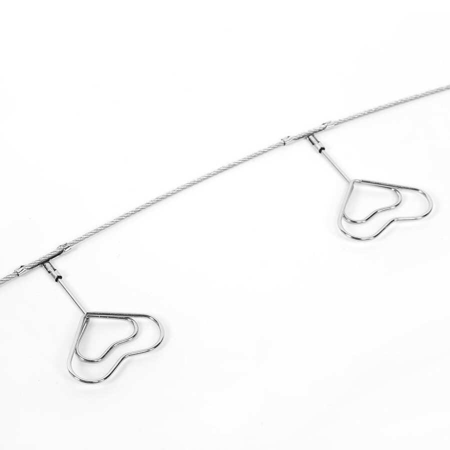 Hanging Photos Clips Heart Shapes Steel Wire Rope Wall Pictures Display Decoration Metal Photos Clips