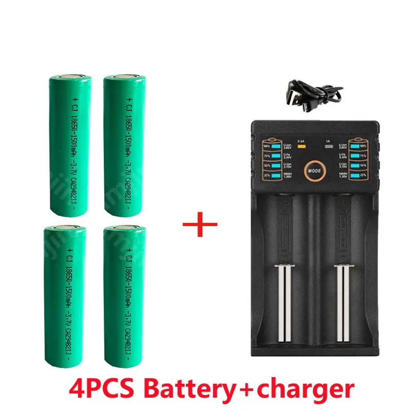 Batería recargable de iones de litio de alta capacidad, 18650, 3,7 V, 1500mAh, para linterna, lámpara de cabeza, walkie-talkie: Rosa