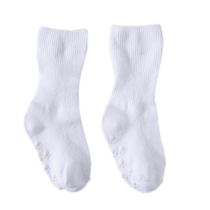 Antislip Cotton Breathable Children Socks Infant Baby Girls Boys Candy Color Comfortable Socks For 13 Year kids: white / S