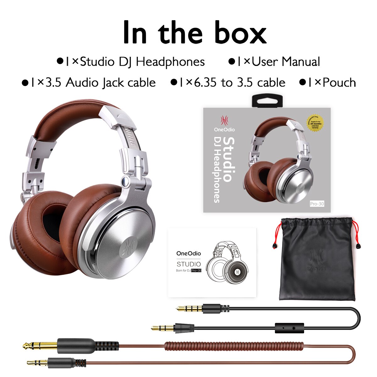 Oneodio Profi-10 Studio DJ Kopfhörer Über Ohr verdrahtet HiFi Kopfhörer Spielen Headset Mit Mikrofon Für PC Telefon: Profi-30 Silber-