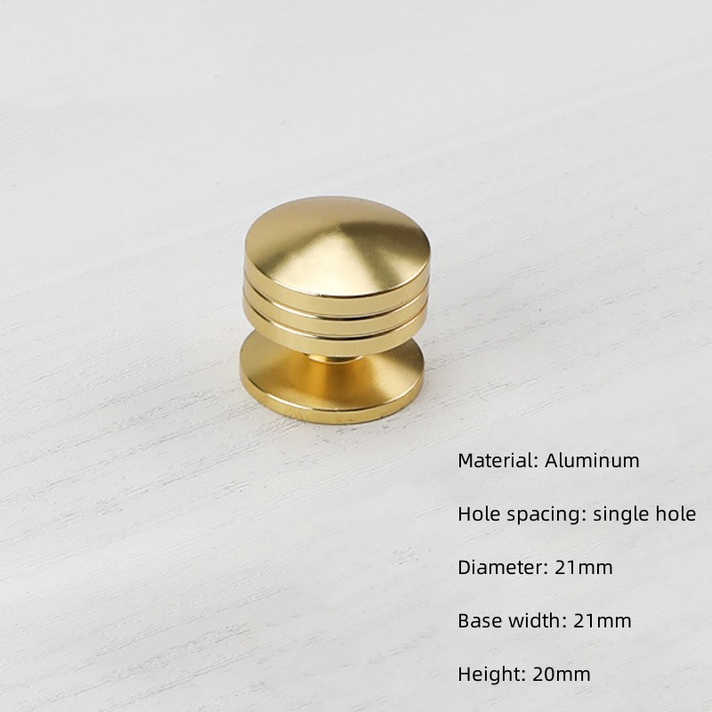 Manija de un solo orificio de aluminio dorado, cajón de armario moderno, perilla redonda, muebles de armario de cocina, manija de puerta pequeña, decoración del hogar