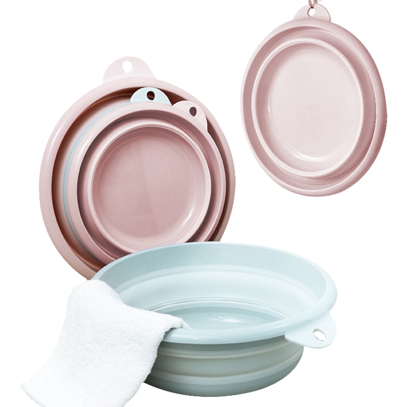 Fold Washbasin Plastic Wash Basin Wash Basket Kitchen Bathroom Laundry Basin