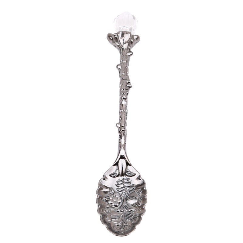 Crystal Head Pattern Spoons Coffee Spoon Sugar Tea Ice Cream Dessert Cutlery Spoon Carved Kitchen Tableware Dinnerware