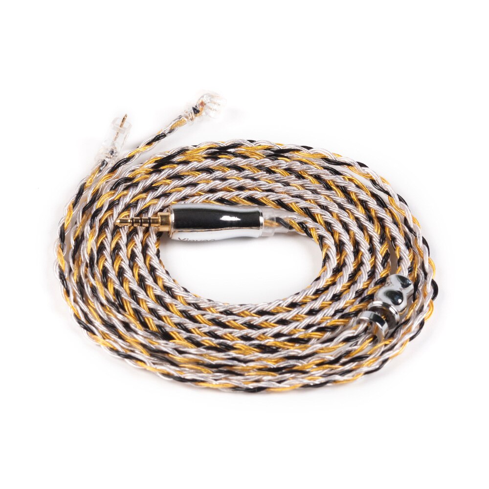 Cable de cobre Chapado en plata actualizado de 16 núcleos Yinyoo 2,5/3,5/4,4 MM con conector MMCX/2pin/QDC TFZ KZ ZS10 ZSX BLON bl-03 bl-05: TFZ 2.5mm