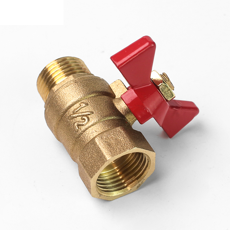 Shutoff Ball Valve Female To Female Thread Two Way Brass With Butterfly Handle For Fuel Gas Water Oil Air 1/4" 3/8" 1/2" 3/4"
