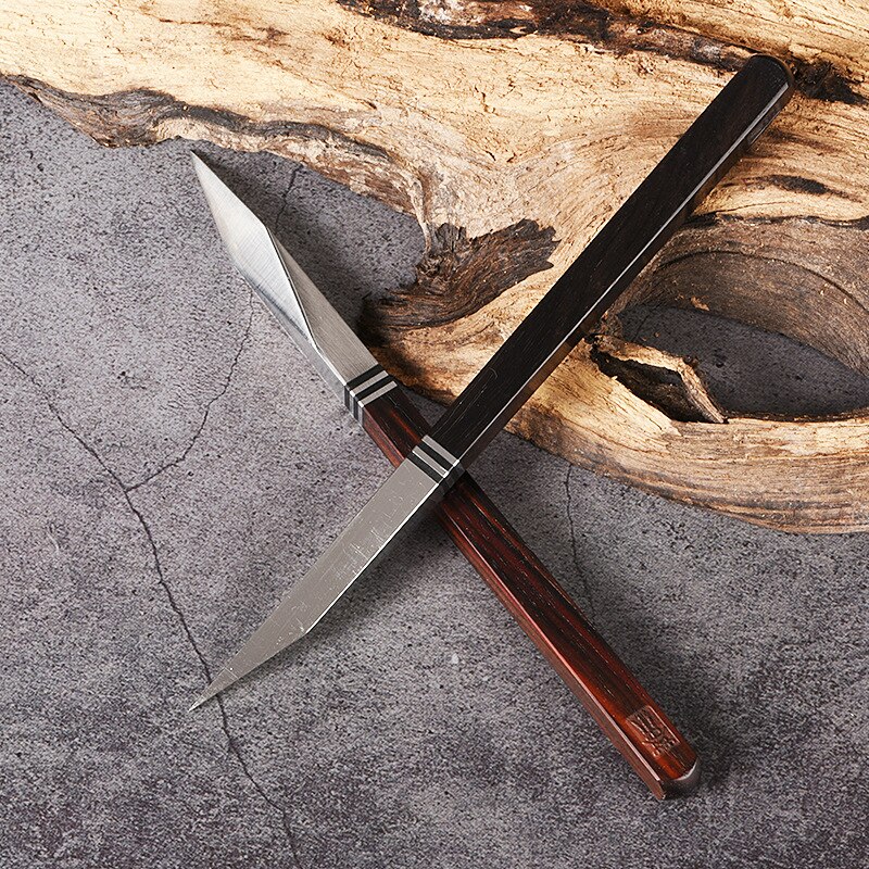 The tea knife Stainless steel Damascus pu-erh tea by hand Wooden handle pry tea cone parts Teaware