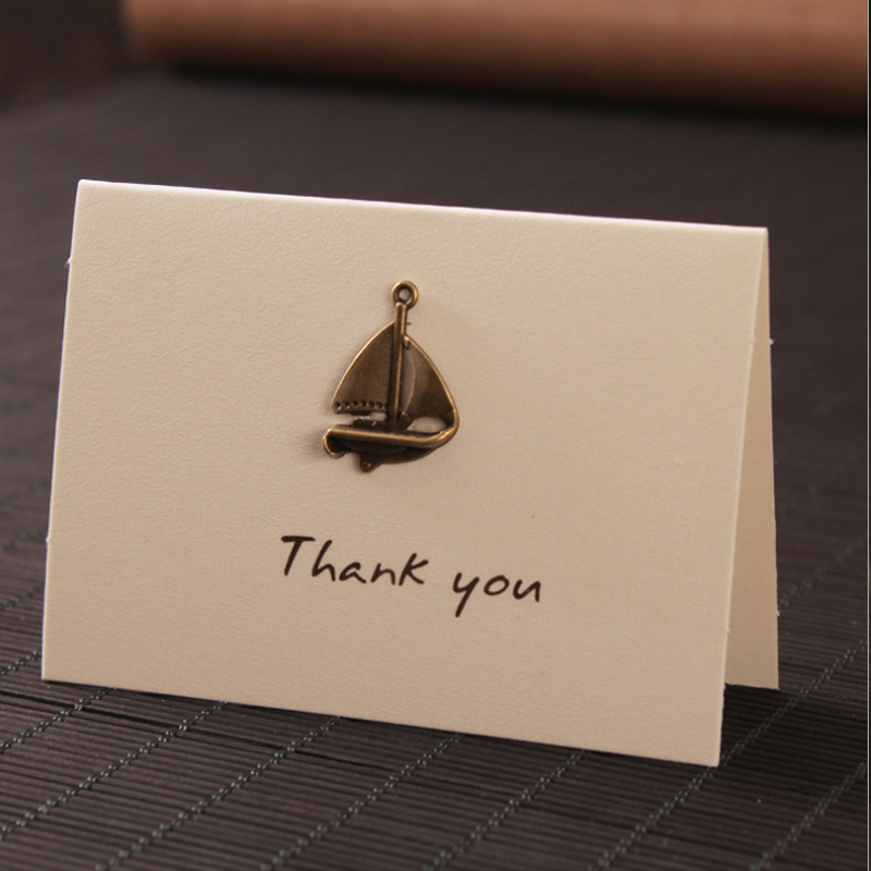 50Pack fold card with envelope greeting retro Metal Festival towers clover crown triumphal arch 8*6CM: D