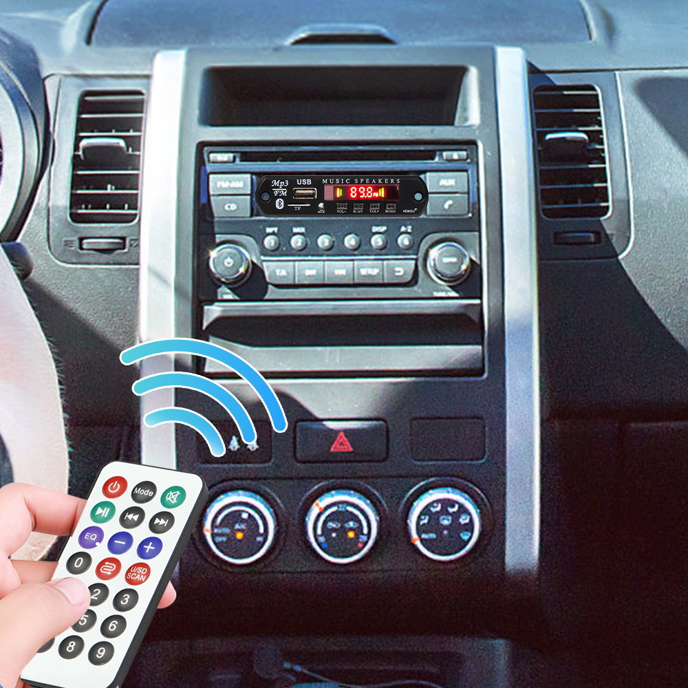 Dekoder Bluetooth 5.0 Odtwarzacz MP3 Wzmacniacz 50W Bezprzewodowy odtwarzacz muzyczny Audio Moduł radia FM USB Zestaw głośnomówiący do głośnika samochodowego