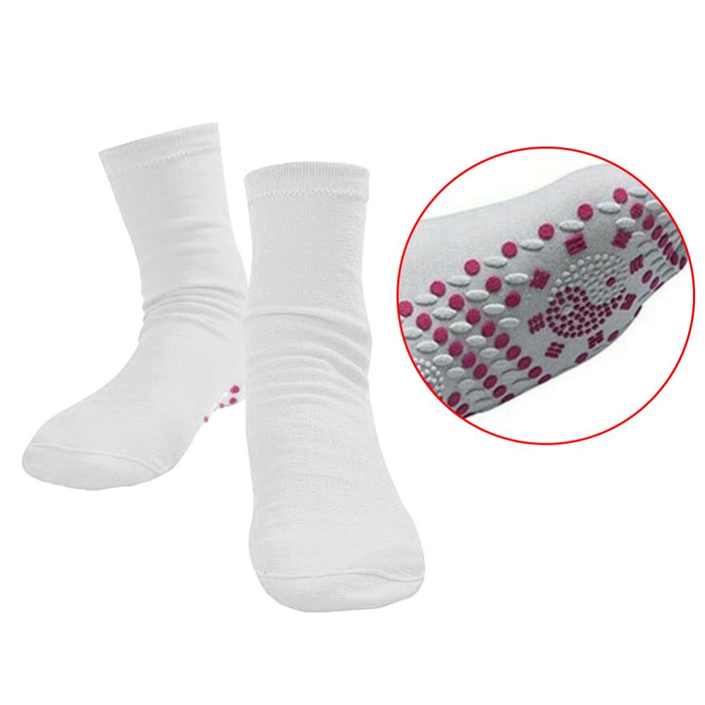 Chaussettes magnétiques de thérapie magnétique auto-chauffantes, 1 paire, confortables, respirantes, pour Ski d'hiver, Fitness, Sport, pour hommes et femmes: Ivoire