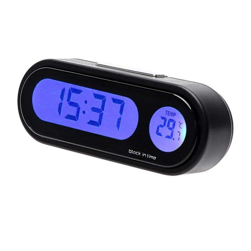 Wijzigen 2in1 Auto Digitale LCD Temperatuur Thermometer Klok Kalender Automotive Blauwe Achtergrondverlichting Klok LED Digitale Display Tool: Default Title