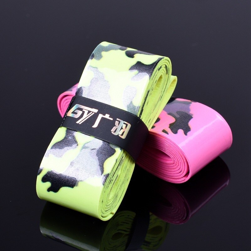 10 pçs/lote Plana Camuflagem Impressão Badminton Sweatband Haste Mão Gel Anti-slip Acessórios Cinto de Enrolamento de Raquetes Overgrips Q1007CMD