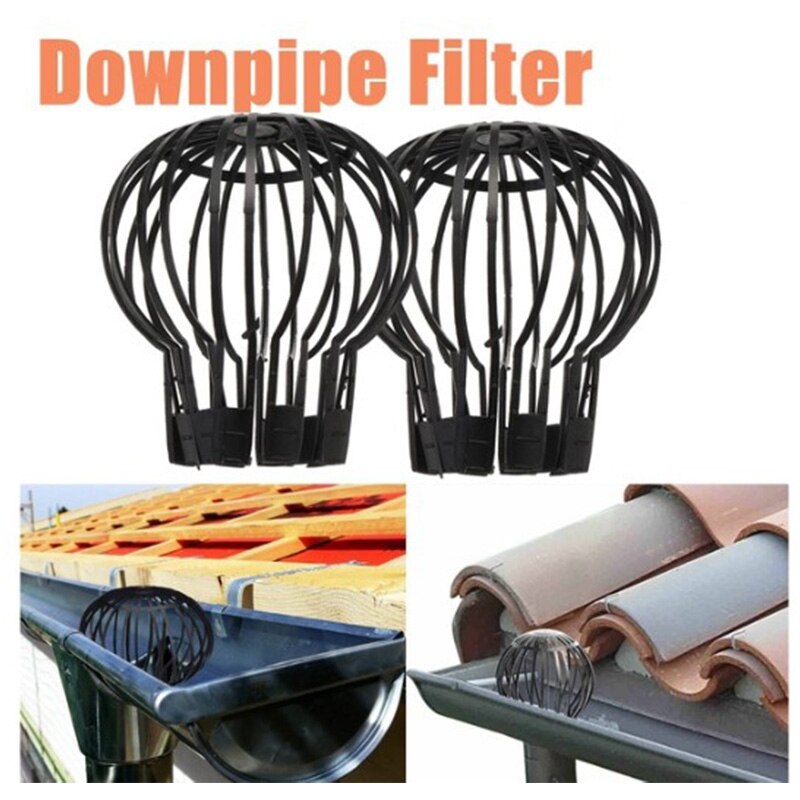 2PCS Gutter Guard Downspouts Filter Strainer Preventing Leaf Debris Branches Roof Moss From Clogging the Pipes