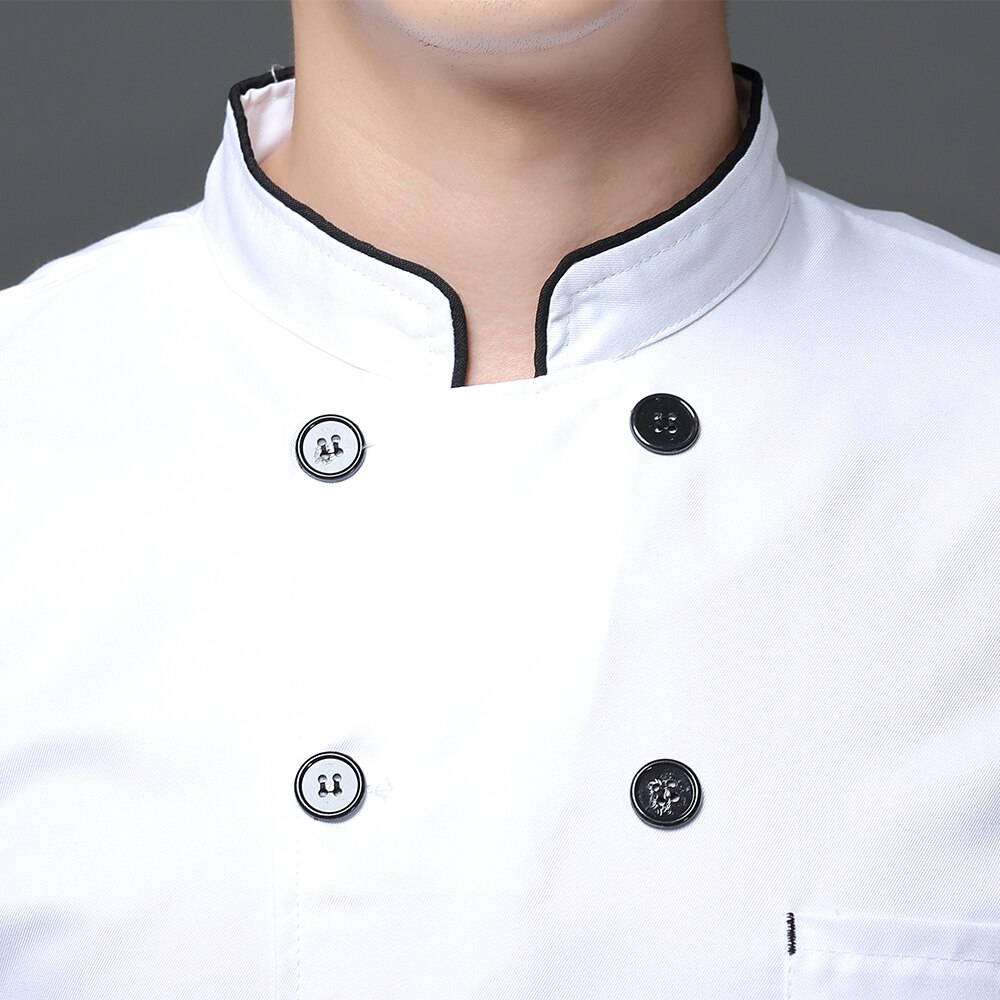de transpirable unisex casual chef chaqueta doble pecho cocina catering restaurante servicio Uniforme de Trabajo