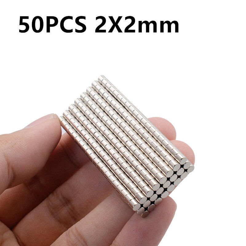20 50 100PCS 2x1 2x2 2x3 2x5 2x10mm Magnet N35 Rare Earth Strong Neodymium Permanent Magnet: 50PCS  2x2mm