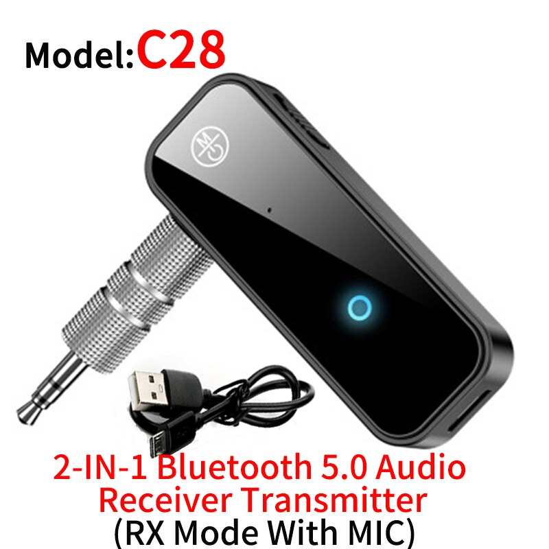 Vaorlo C28 ZF360 Bluetooth 5.0 Audio Adapter Stereo Muziek 3.5Mm Aux Draadloze Bluetooth Zender Ontvanger Voor Auto Hoofdtelefoon Tv: C28 2 IN 1 RXTX