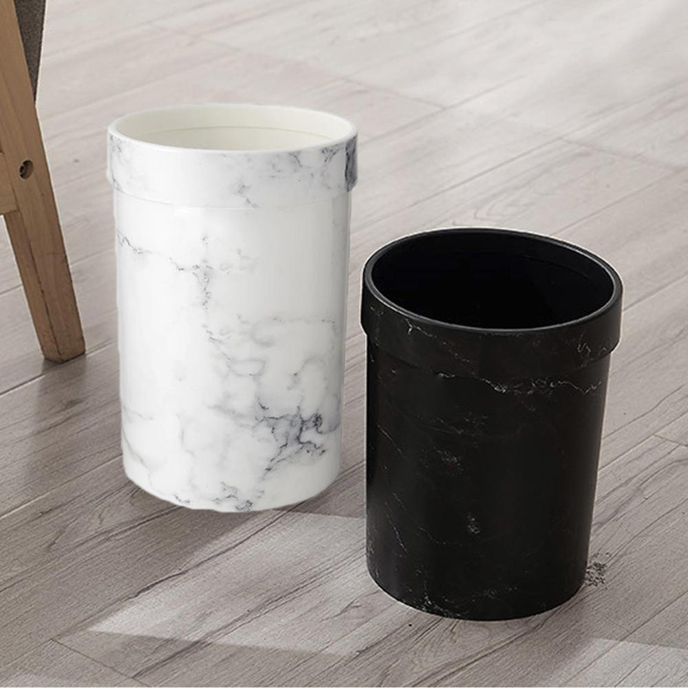 Plastic Prullenbak Marmer Patroon Kantoor Badkamer Keuken Prullenbak Woonkamer Slaapkamer Afvalbak Zonder Deksel Europese Stijl marmer mandjes