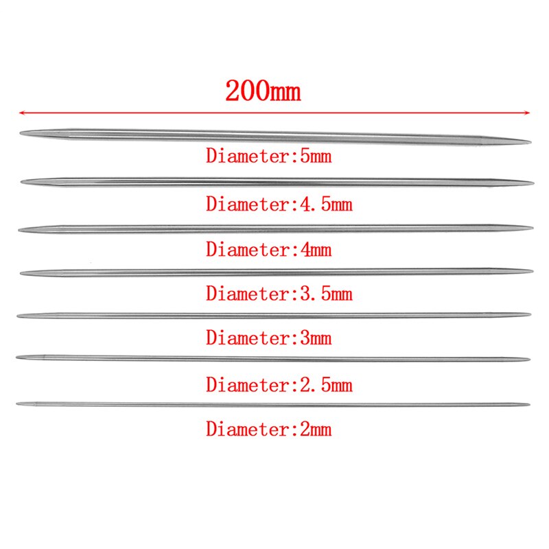 35 unidades/juego de agujas de tejer rectas, ganchos de ganchillo de acero inoxidable para DIY, herramientas de tejer, accesorios de costura de 20cm