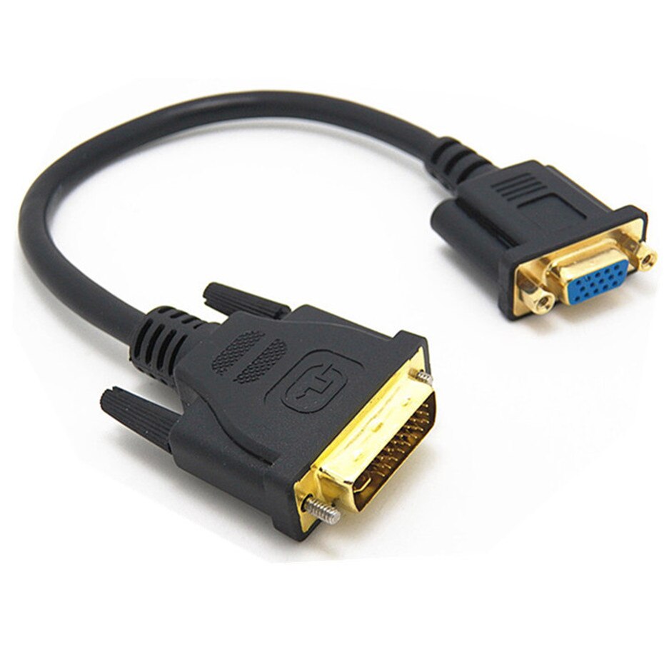 DVI to VGA Cable DVI I 24+5 Male to VGA HD 15Pin Male / Female Adapter Video Cable Support 1080P Full HD from Laptop, PC Host
