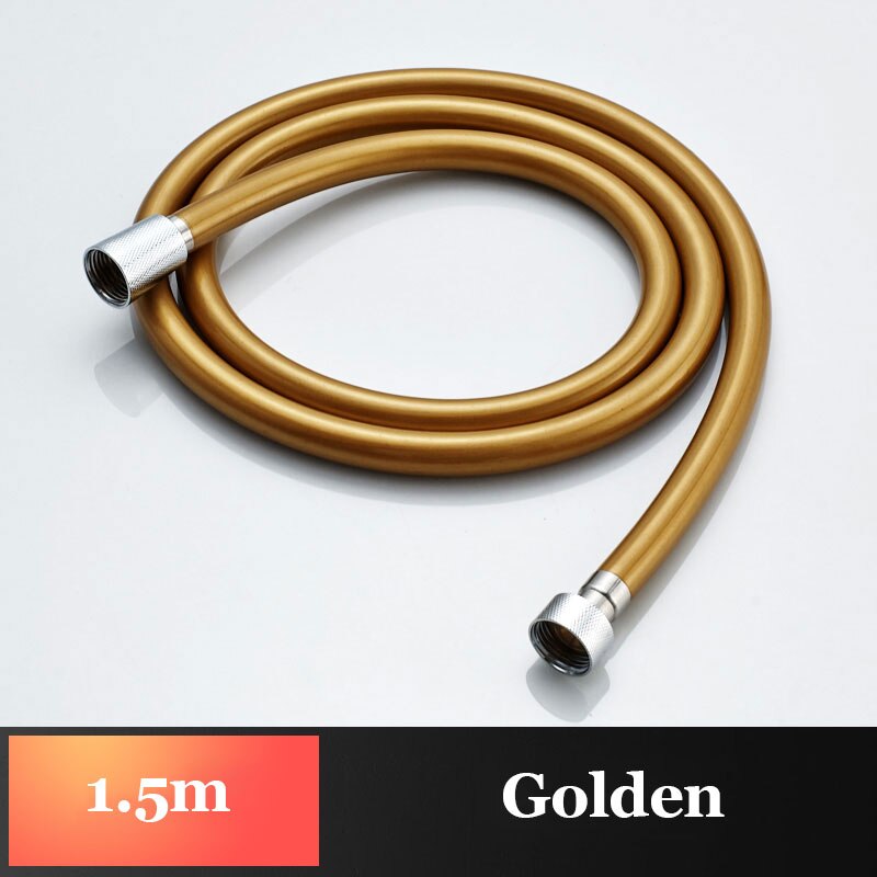 Bathroon Sanitär Schläuche PVC Kunststoff 150 cm/200 cm Dusche Schlauch Hand Dusche Ersatz flexibel Dusche sprühen Schlauch: Gold 1.5m