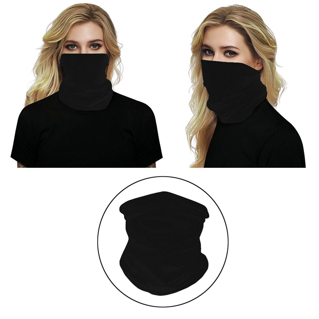 Multifunctionele zomer gezichtsbedekking uv-bescherming nekwarmer sjaal zonnebrandcrème ademende bandana: Zwart