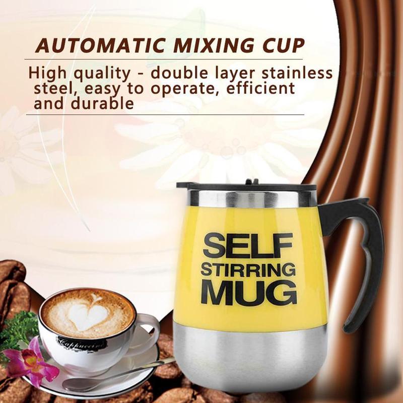 Auto Sterring Coffee Mug Stainless Steel Magnetic Mug Electric Mug Shaker Milk Cover Cup Mixing Mugs Lazy Smart Supplies Co D1K4