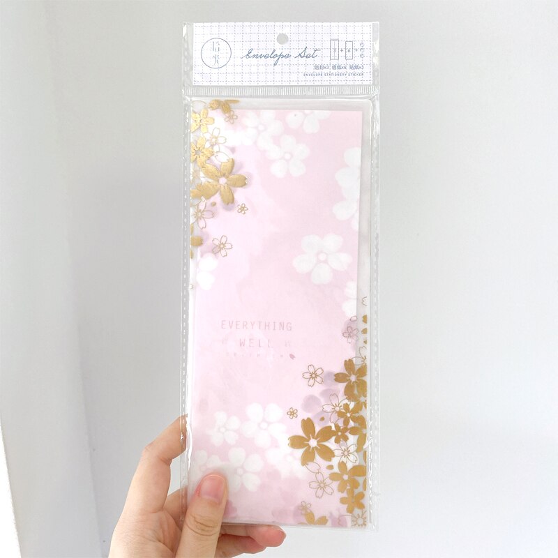 12pack Hyuna Little Flower Series Sulfuric Acid Paper Letterhead Pure Heart Dream Art Illustration 3 Envelope 6 Letter Paper set: Blooming