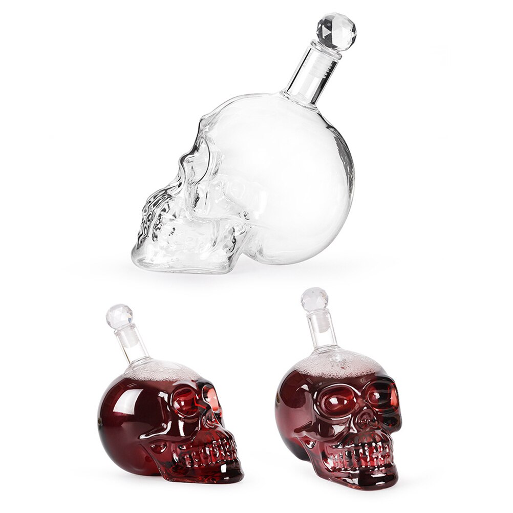 1000ml Crystal Vodka Bottle Skull Bottles Gothic Wine Vodka Decanter Glass Decanter Whiskey Decanter With Stopper