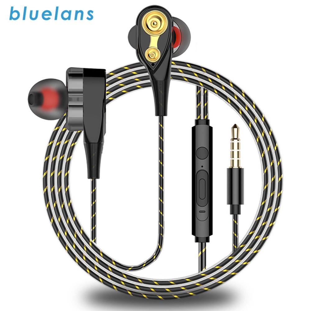 3.5 millimetri Dual Drive Doppia Bobina mobile di Ferro Auricolari Stereo In-ear Auricolari Bassi 3D Stereo Controllo del Volume Con La il Mic Per Il IPhone Xiaomi