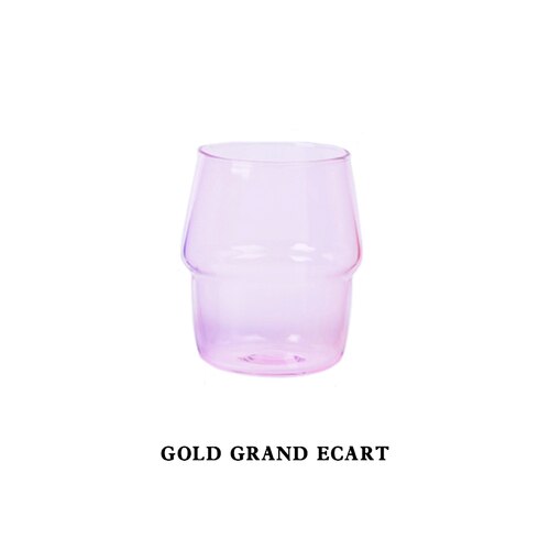 Fargerike Glassbeger - 101-200ml - Varmebestandig glass - Melk, Kaffe, Øl glass: Rosa
