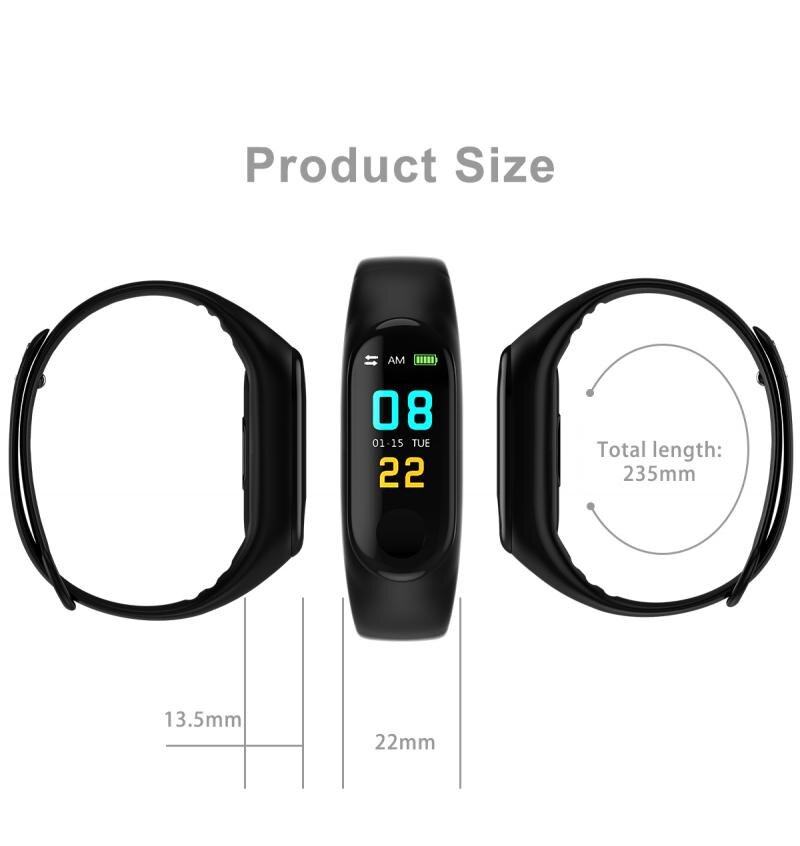 Reloj inteligente M3 para Xiaomi 3, pulsera deportiva con control de la presión sanguínea y del ritmo cardíaco