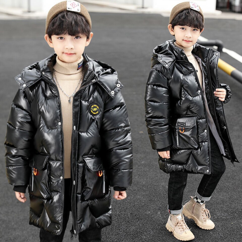 Chaqueta de plumón con capucha para niño, prendas de vestir para niños de 3 a 14 años, Parkas cálidas de algodón impermeables a prueba de viento, ropa de invierno