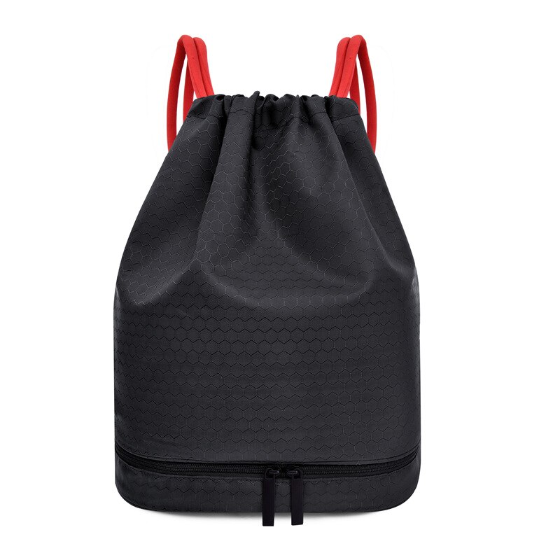 Mochila de natación con cordón, bolsa húmeda seca, bolsas deportivas, hombro, viajes, piscina, playa, bañador, Mochila impermeable, bolsa para nadar XA317WA: Black Red