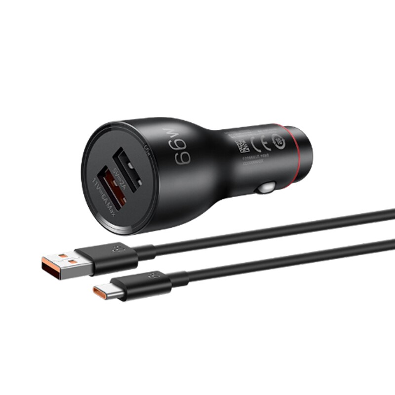 Originele Huawei Supercharger Car Charger Snellader 66W 11V6A 10V4A 5V3A Qc 4.0 Compatibel 6A Type C Kabel Voor mate 40 Pro