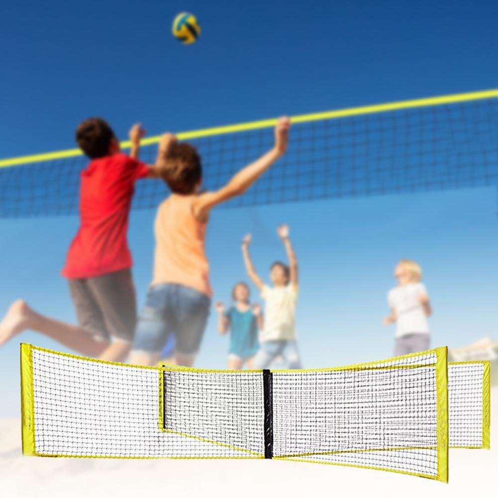 Volleyball Net Four-sided PE Durable Cross Volley Ball Training Net Sports Badminton Game Net Four-sided Cross Volleyball Net