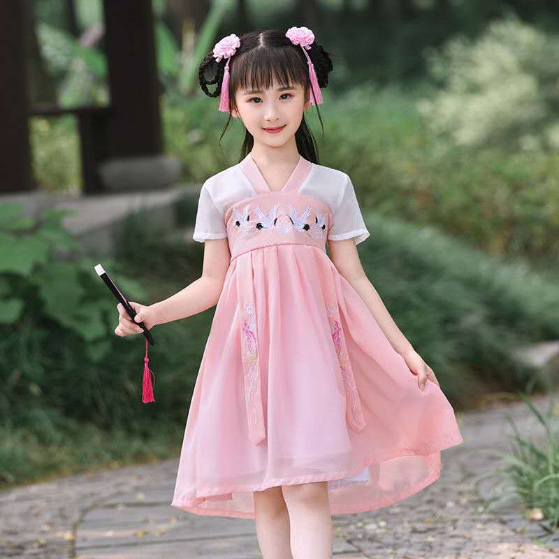 Disfraz de hada antigua hanfu tradicional chino para niñas, ropa de verano de la dinastía tang ming, vestido de princesa para niñas