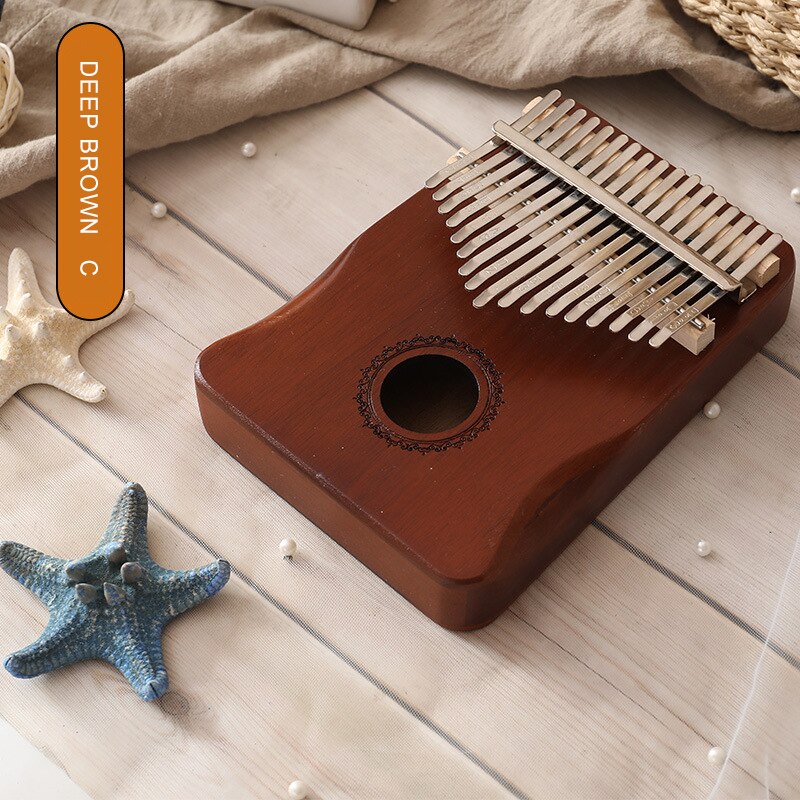 17 teclas Piano de pulgar Kalimba de de madera de caoba cuerpo instrumentos musicales con libro de Aprendizaje Ajuste martillo Kalimba Piano: type 3